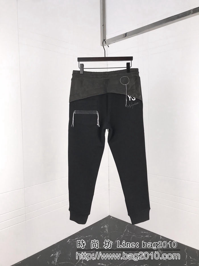 Y-3山本耀司 2018年秋冬季新款 褲腿品牌全新圖案骷髏印花 加絨男款休閒褲 ydi1755